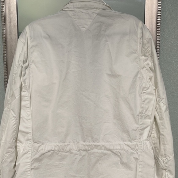 Tommy Hilfiger men’s white field cargo military jacket hooded size XL - Picture 2 of 16